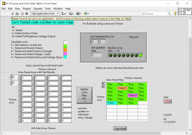 LV 2D to Table for Color Map- showing result of Update All