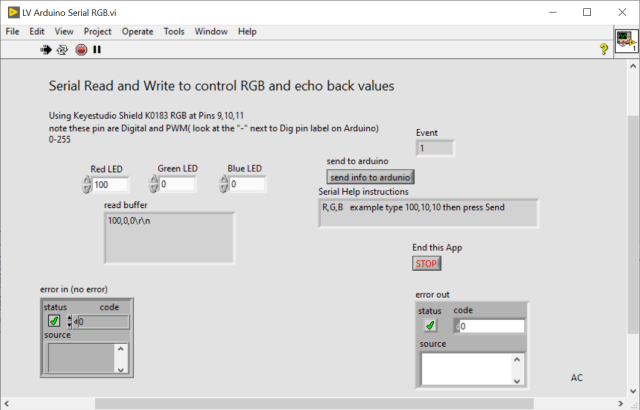 LV Arduino Serial RGB K0183 shield FP