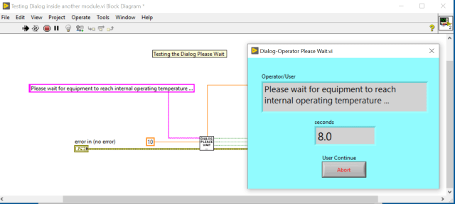 LV Dialog Testing in another Module