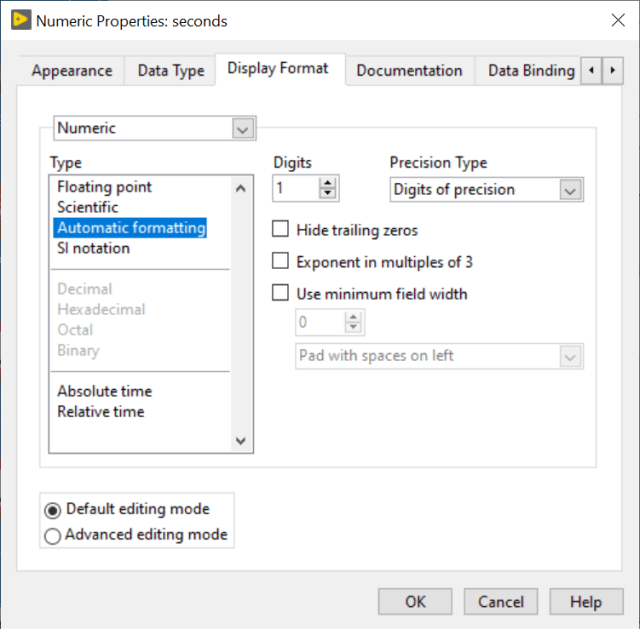 Set Seconds indicator for 1 decimal place