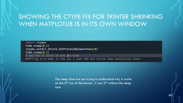 Tkinter GUI and (non-tk) Matplotlib shrinking the tk GUI | Test ...