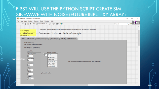 LabVIEW(r) , Python(r) Sinewave Fit | Test Engineers Resource