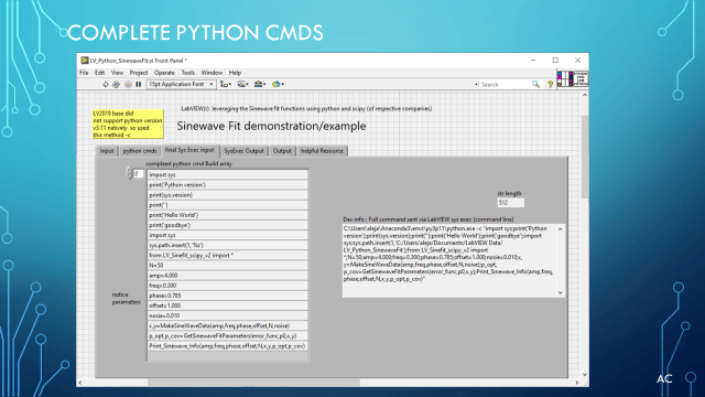 LabVIEW(r) , Python(r) Sinewave Fit | Test Engineers Resource